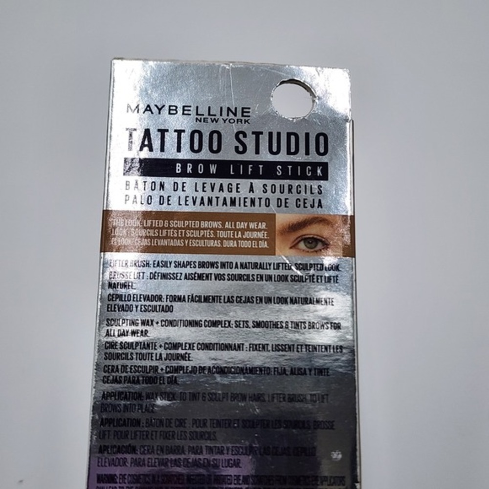 Maybelline New‎ York Tattoo Studio Brow Lift Stick 250 Blonde .038 Oz New in Box - Picture 5 of 5